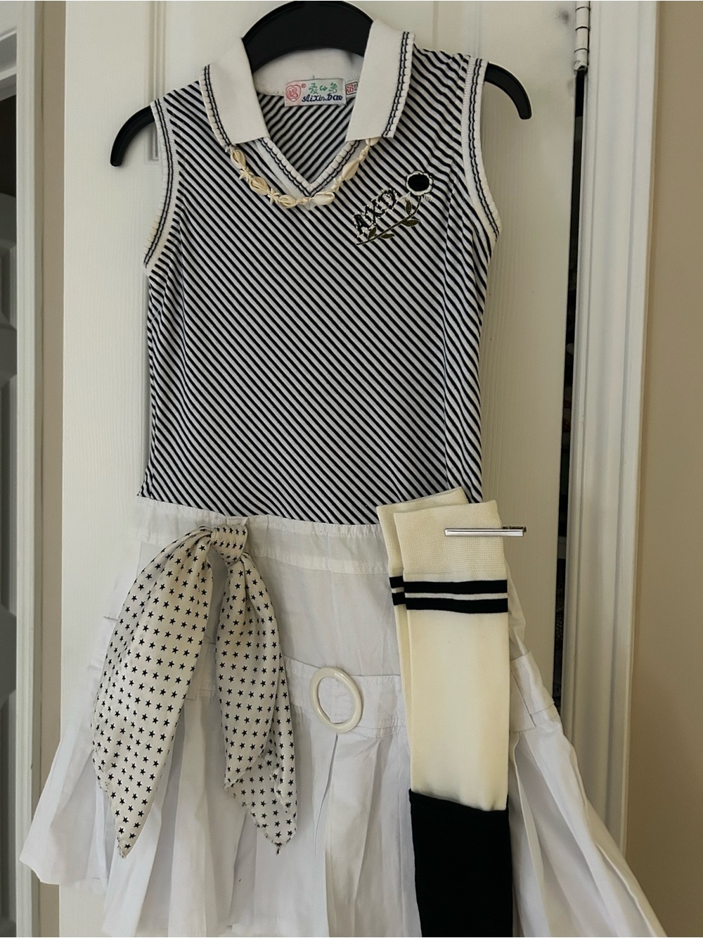 striped sleeveless dress